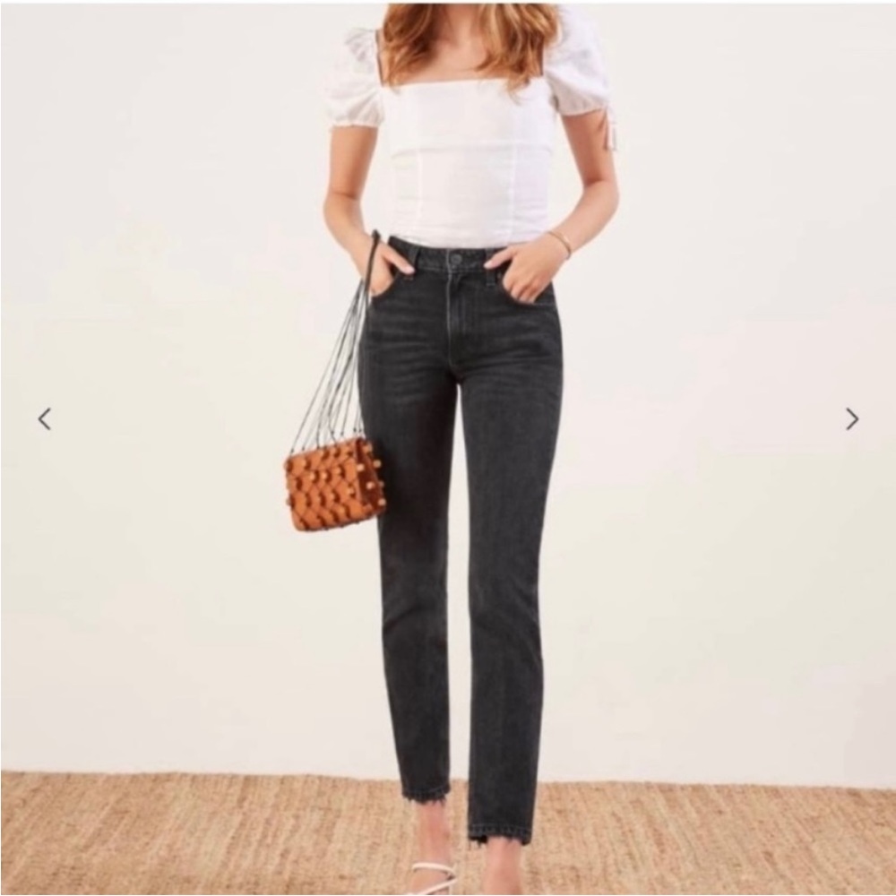 Reformation Jeans Julia Crop in Black